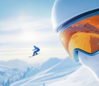 Ski goggles protect the eyes.