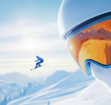 Ski goggles protect the eyes.