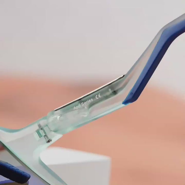 Demonstration of Revoray Apo Series sports sunglasses featuring 3-stage adjustable temple tips for a custom ergonomic fit