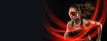 A professional athlete wearing Revoray sports sunglasses with adjustable nose pads, highlighting the secure mechanical fit for high-intensity performance.